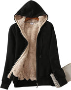 Women’s Sherpa-Lined Full-Zip Hoodie Jacket for Winter
