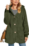 Women’s Fuzzy Hooded Fleece Jacket with Pockets