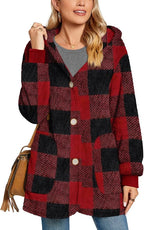 Women’s Fuzzy Hooded Fleece Jacket with Pockets