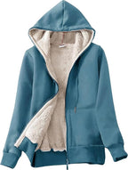 Women’s Sherpa-Lined Full-Zip Hoodie Jacket for Winter