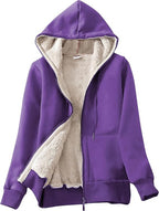 Women’s Sherpa-Lined Full-Zip Hoodie Jacket for Winter