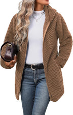 Women’s Hooded Sherpa Fleece Jacket – Sizes S to 5XL