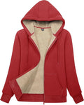 Women’s Sherpa-Lined Zip-Up Hoodie Jacket for Winter